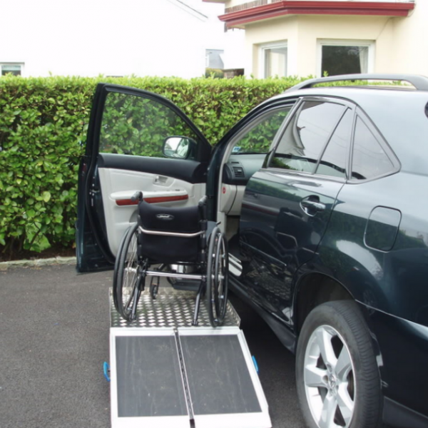 30x30inch Wheelchair Transfer Platform + 3ft Flat Panel Ramp